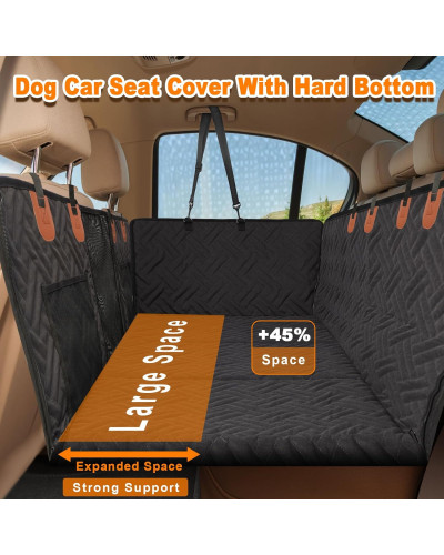 Hard Bottom Dog Car Seat Cover - Half Hammock Style, Backseat Extender, and Car Separator for Dogs, fits hatchbacks, sedans and SUVs