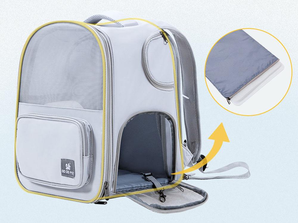 The backpack has a built-in metal frame and a stable floor